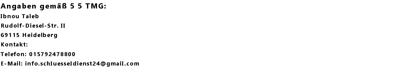 Impressum - Schlüsseldienst Kaarst